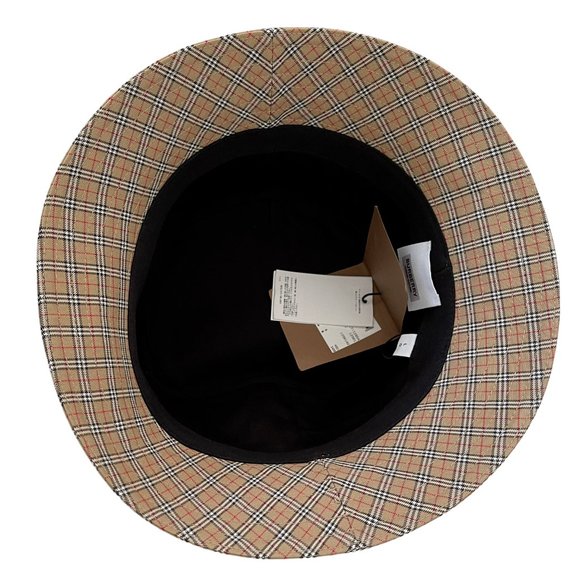 BURBERRY Cotton-blend Micro Check Bucket Hat In Traditional Burberry Pattern - Picture 5 of 16